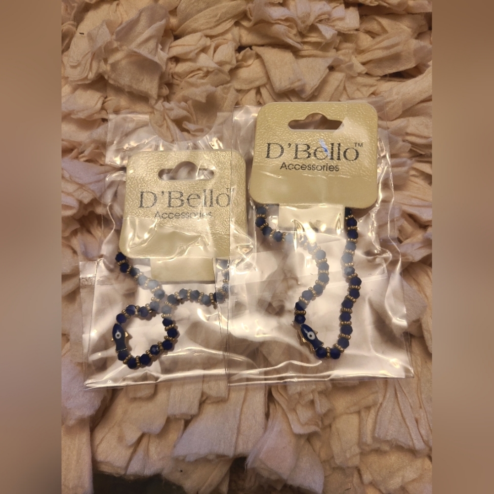 D'Bello Accessories bracelets - evil eye - fish symbol - money attraction.